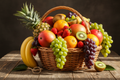 Colorful Fruit Wicker Basket