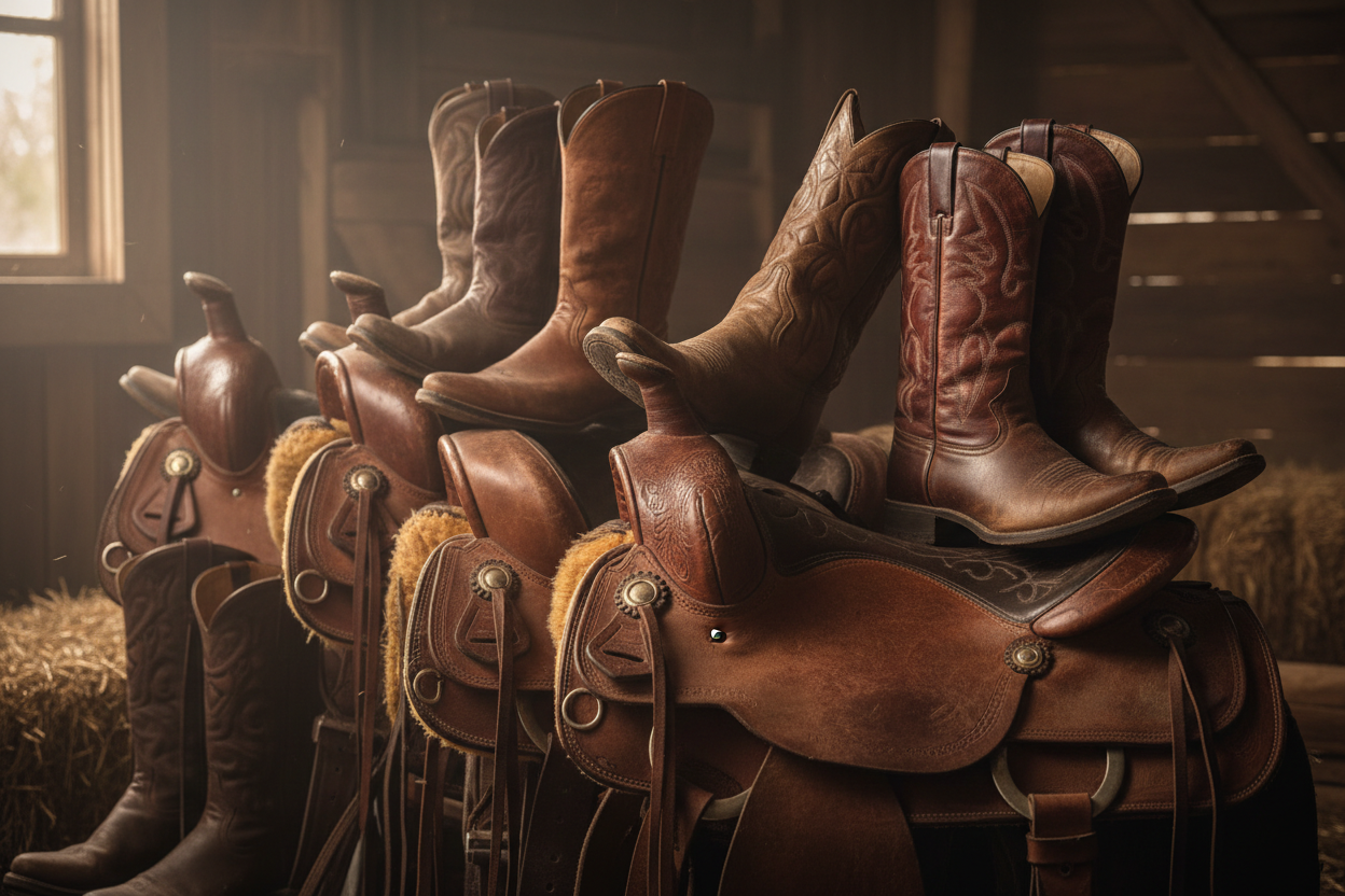 Leather Saddles and Boots